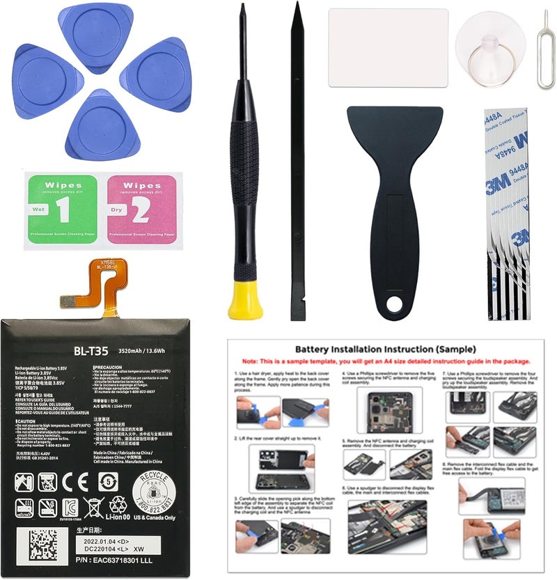 MAXSHARKS New Upgraded Battery for Google Pixel 2 XL (6.0 Inch), BL-T35 Cellphone Replacement Battery Compatible with Pixel 2 XL (6.0 Inch), with Repair Tools & Instruction - Image 1